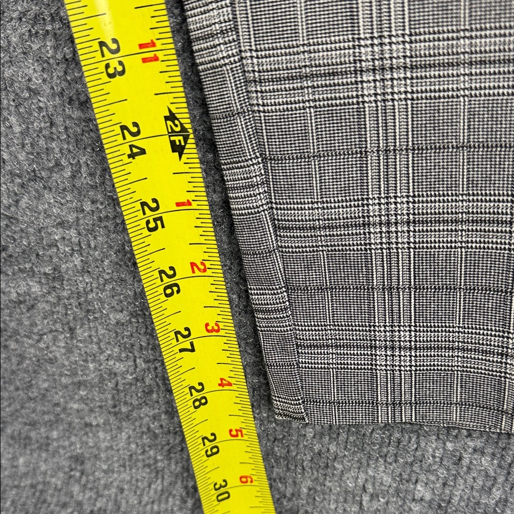 Candies Plaid Slim Ankle Pull-On Slacks with Zip Design - Grey Plaid - Large - Picture 9 of 16